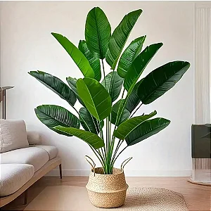 Planta Árvore Artificial Bananeira 18 Folhas 82cm